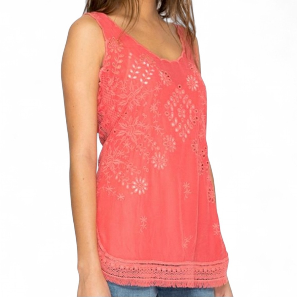 Johnny Was Vice Tank Top in Coral